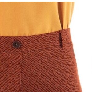 Betabrand Dress Pant Yoga Pant Straight Sz XL Petite Rust Textured Career Comfy